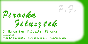 piroska filusztek business card